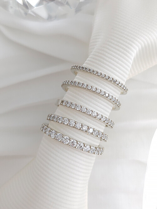 14K 18K 랩다이아 이터니티 하프세팅 가드링 반지(1.0mm~1.2mm)