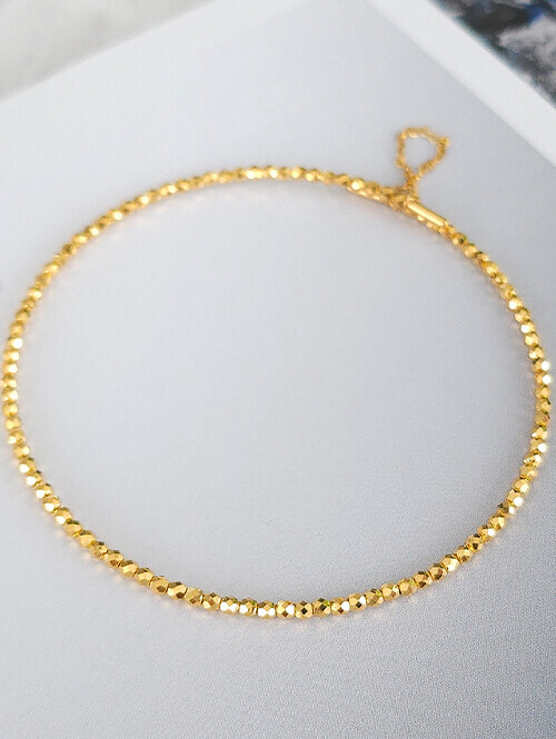 24K 순금 2.5g기준 컷팅볼 뱅글텐션 한줄 순금팔찌(보조줄포함)