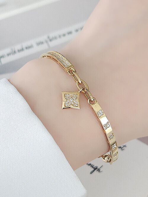 14K 18K 아이리스 큐빅 스틱 팔찌