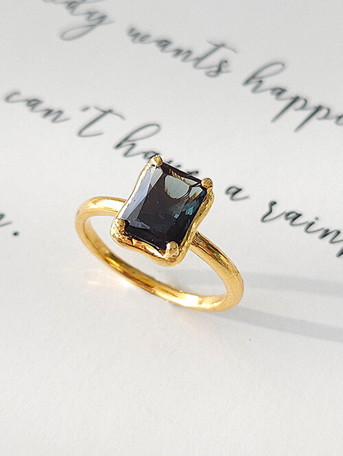 24K 순금 3.75g 스퀘어 그린투어멀린 큐빅반지