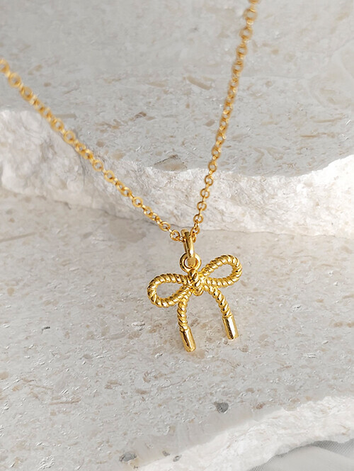 24K 순금 3.75g 젤리나 리본 목걸이(+18K 붕어장식)