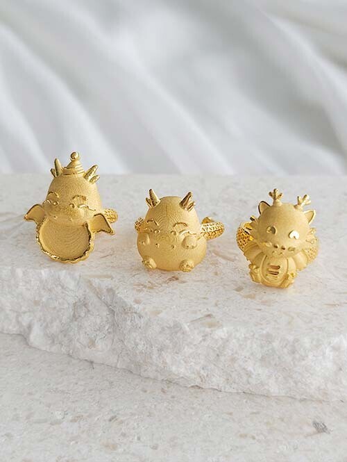 24K 순금 3.75g 청룡드래곤 용띠 아기 돌반지 3종