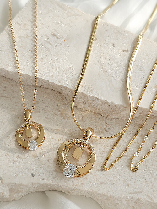 14K 18K 비올디 써클 큐브딸랑이 펜던트 (체인별도상품)(소 사이즈)