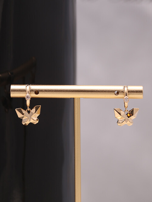 14K 18K 페이퍼 입체컷팅 나비 귀걸이