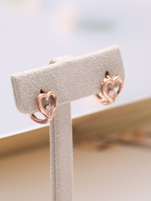 14K 18K 윈터하트 원터치 귀걸이