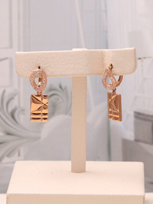 14K 18K 가나슈 엠보스퀘어 볼드 귀걸이