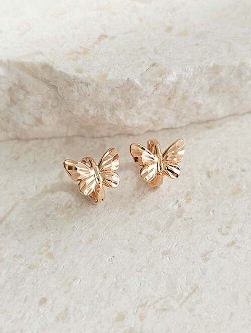 14K 18K 윙디 컷팅나비 미니링 원터치 귀걸이