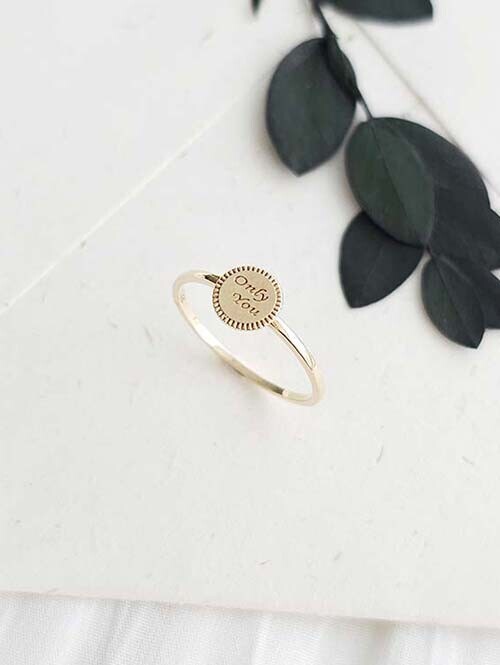 14K 18K 온리유 써클 각인 이니셜반지