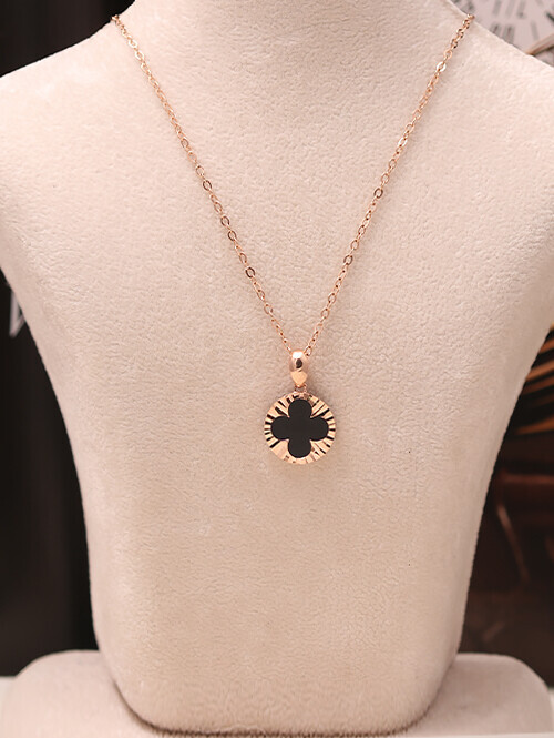 14K 18K 셀렛 클로버 컷팅써클 오닉스 펜던트(체인별도상품)