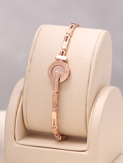 14K 18K 타임클락 로마써클 큐빅 팔찌