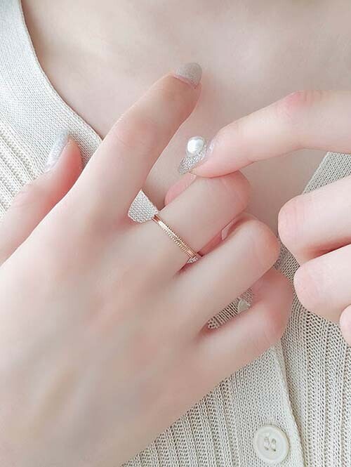 14K 18K 엠보레일 슬림 반지