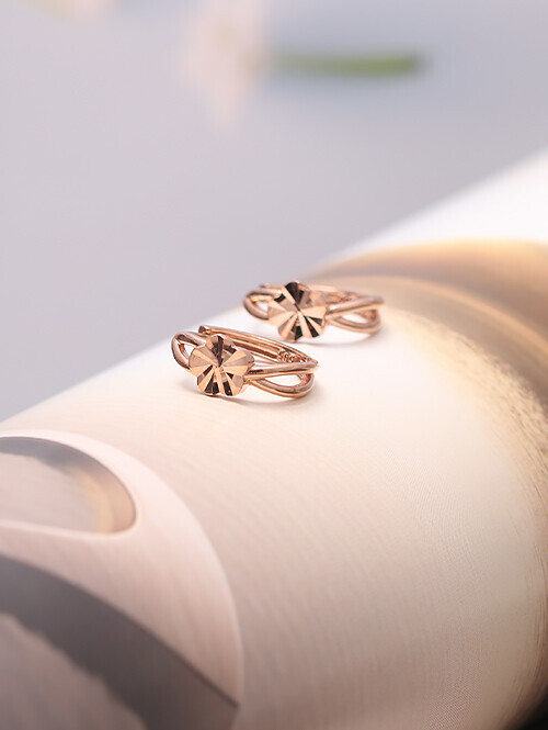 14K 18K 멜버린 컷팅 플라워 꼬임 귀걸이