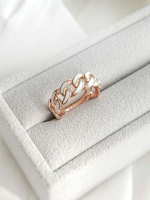 14K 18K 엘레디 화이트에폭시 볼륨체인 반지