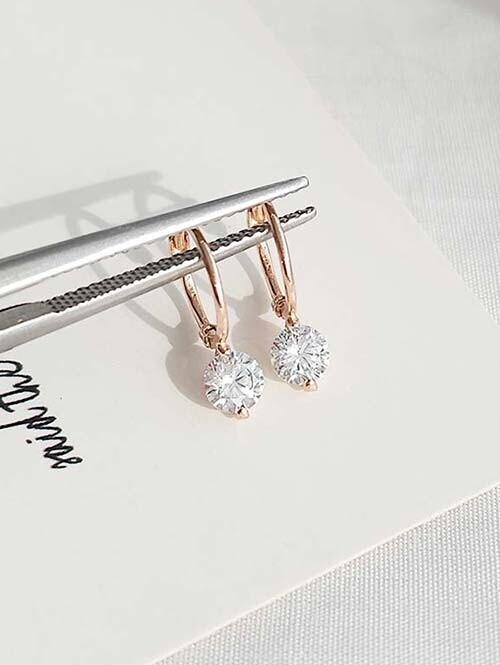 14K 18K 블링킷 원형큐빅 슬림핏 귀걸이