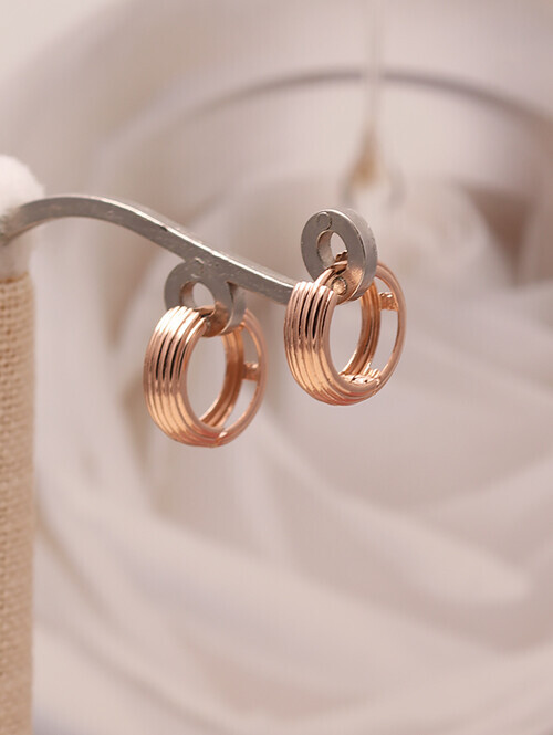 14K 18K 츄로스 입체 링귀걸이 (소 사이즈)