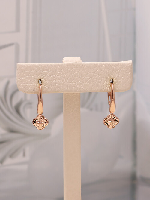 14K 18K 슈리켄 컷팅클로버 귀걸이