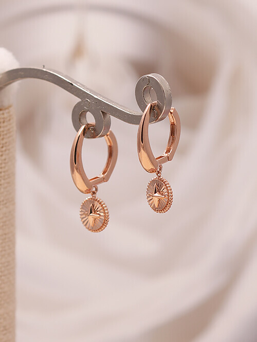 14K 18K 슈리켄 컷팅써클 귀걸이