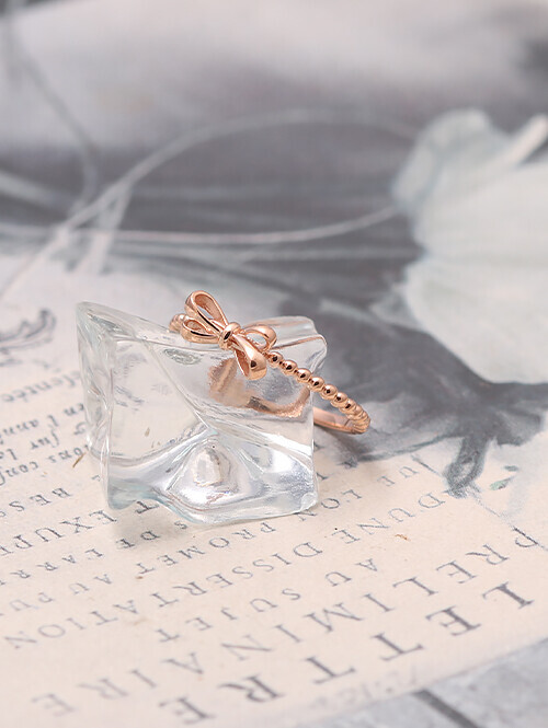 14K 18K 타르트 미니볼 리본반지