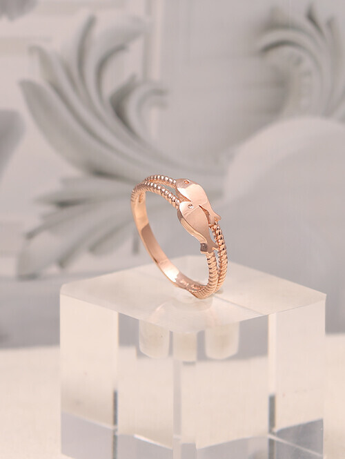 14K 18K 조인 행운물고기 트윈 두줄반지