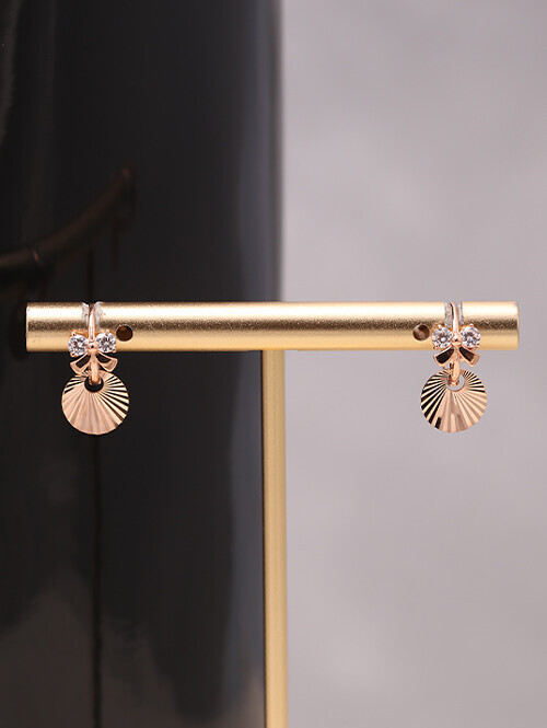 14K 18K 쉘링디 써클컷팅 리본 귀걸이