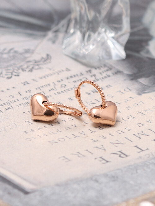 14K 18K 펌프하트 미니볼 링귀걸이(분리형)