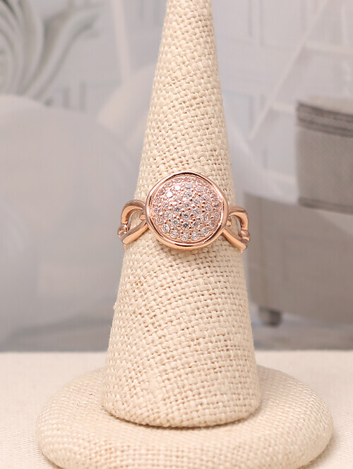 14K 18K 세빌리 큐빅써클 빈티지 체인반지