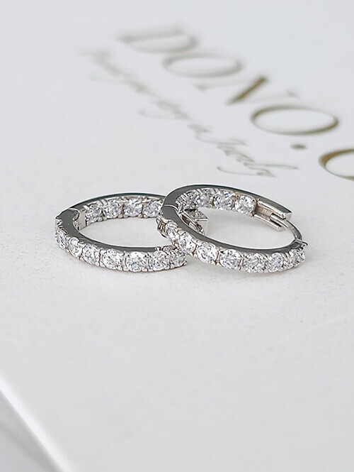 14K 18K 듀얼 랩다이아 원터치 귀걸이(1.8mm)