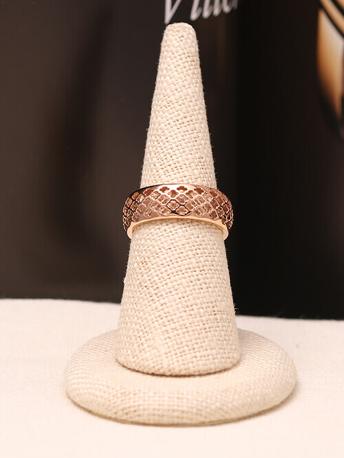 14K 18K 패턴 클로버 볼드 투각반지