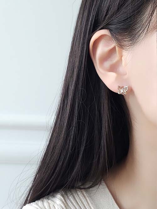 14K 18K 네온사인 나비 귀걸이