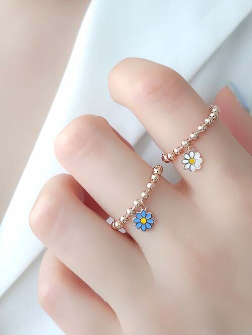 14K 18K 데이지꽃 에폭시 볼반지