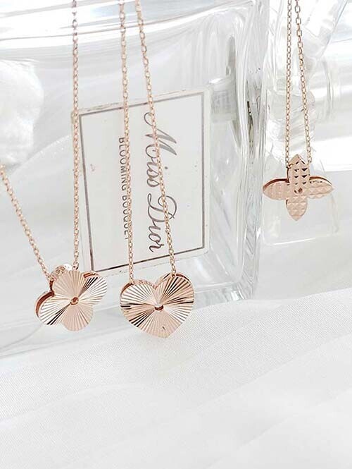 14K 18K 세르제 더블컷팅 양면 하트 목걸이