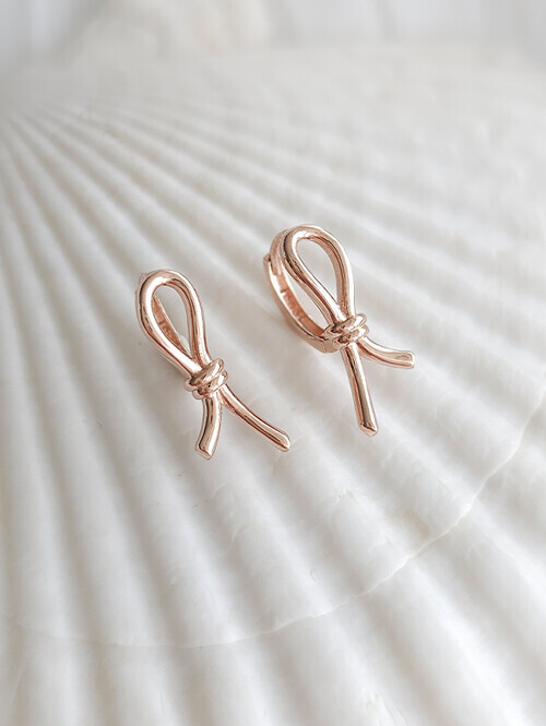 14K 18K 햅번 심플 리본 귀걸이