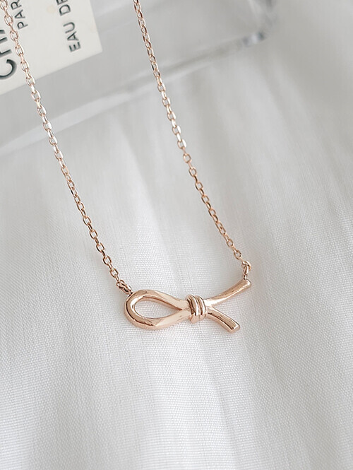 14K 18K 햅번 심플 리본 목걸이
