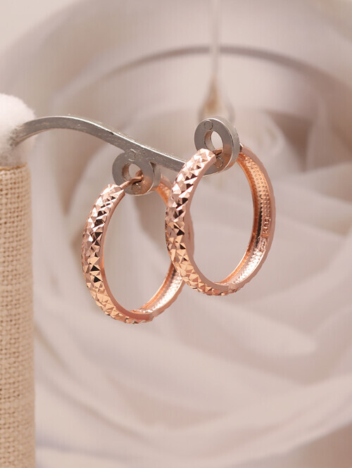 14K 18K 발룽 입체컷팅 빅사이즈 링귀걸이 (소)