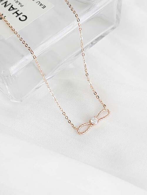 14K 18K 스티키 미니로프 리본목걸이