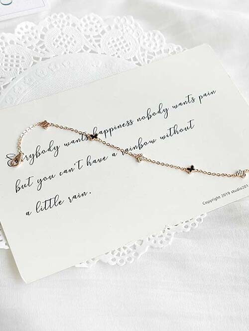 14K 18K 데이데 양면 블랙에폭시 나비팔찌