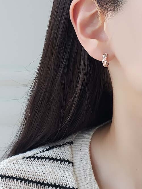 14K 18K 린넨 X크로스 링귀걸이