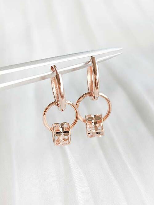 14K 18K 헬디 플라워 원통 써클링 귀걸이