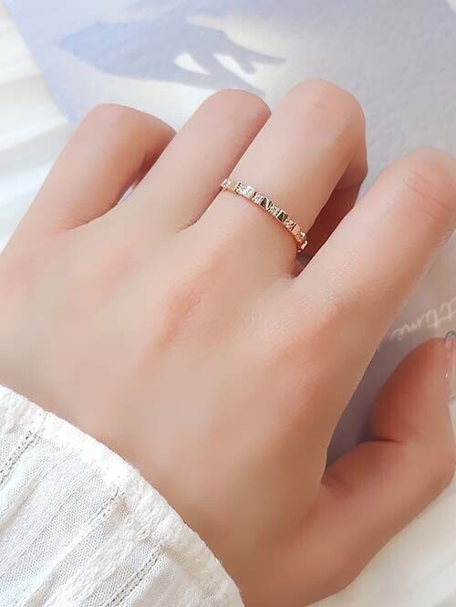 14K 18K 치즈케이크 큐브 반지