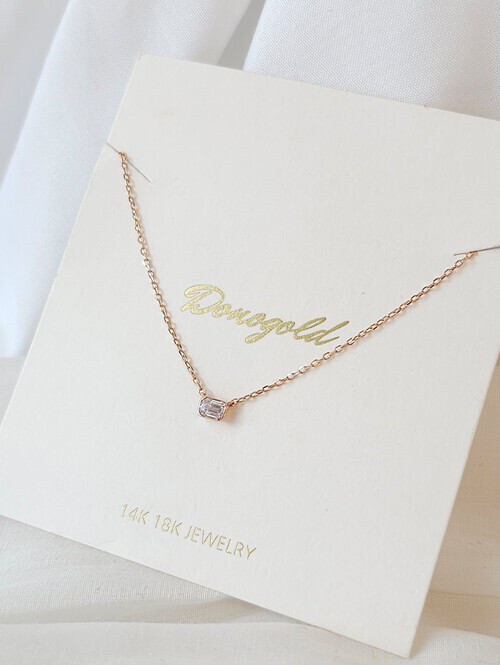 14K 18K 펜시컷 스퀘어 2부 랩다이아몬드 목걸이