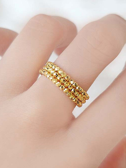 24K 순금 2g기준 컷팅볼 뱅글텐션 세줄 순금반지