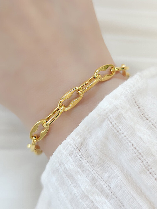 24K 순금 7.5g 라운드 볼륨할로우 눈사람 체인팔찌