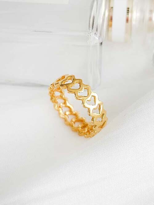 24K 순금 3.75g 어라운드 하트체인 반지