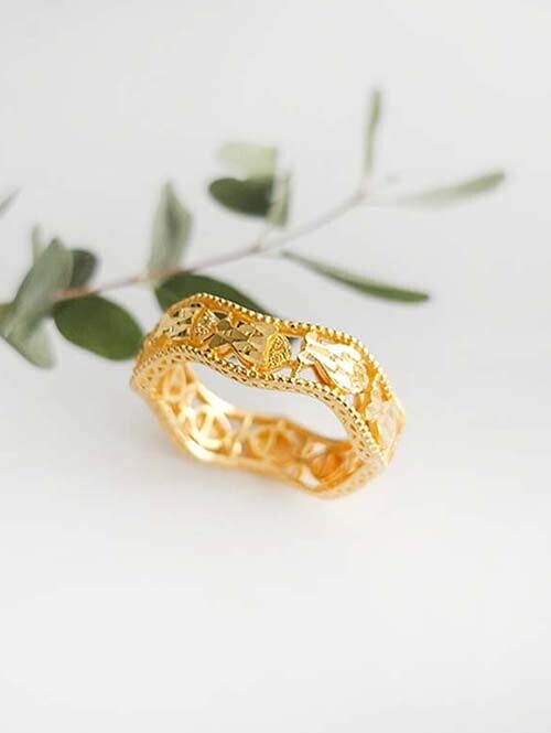 24K 순금 3.75g 스핀 웨이브 프레임 물고기반지