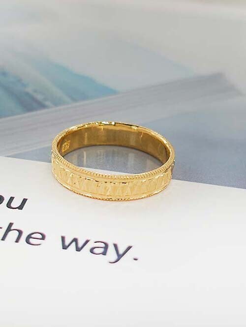 24K 순금 3.75g 듀얼컷팅 엠보라인 반지(소사이즈)