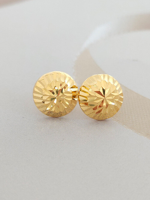 24K 순금 1.875g 눈꽃컷팅 써클 귀걸이 (핀/침형)
